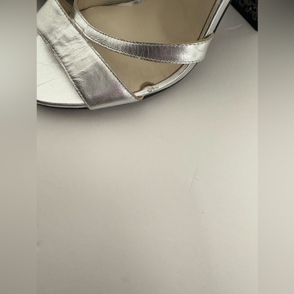 Elegant Silver Block Heel Sandals - Picture 6 of 6